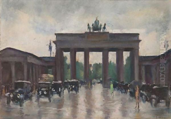 The Brandenburg Gate Oil Painting by Lesser Ury
