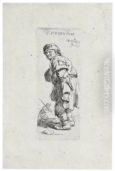 A Peasant Calling Out 'Tis Vinnich Kout Oil Painting by Harmenszoon van Rijn Rembrandt