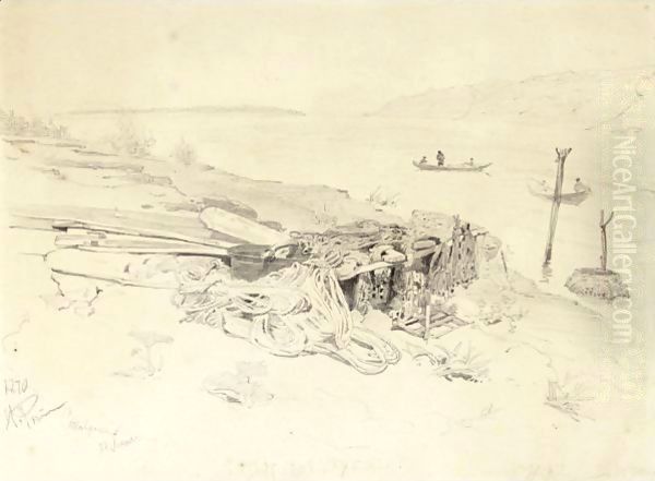 Preparatory Sketch For Barge Haulers Haulers On The Volga Oil Painting by Repin Iliya