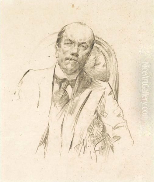 Portrait Of A Man Oil Painting by Repin Iliya