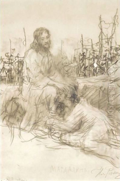 Maria Magdalena Oil Painting by Repin Iliya
