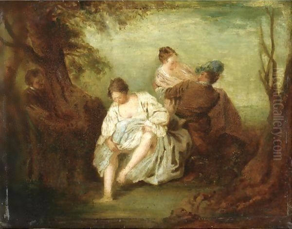 Incontro Galante Oil Painting by Jean-Antoine Watteau