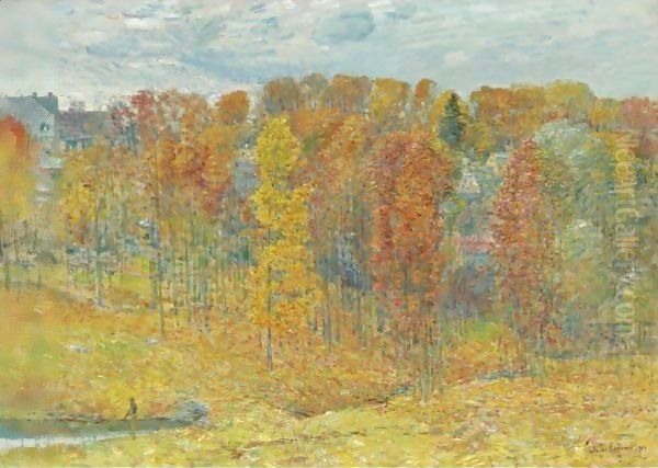 Autumn Oil Painting by Childe Hassam