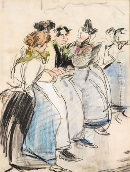 Servant Girls In Amsterdam Oil Painting by Isaac Lazarus Israels