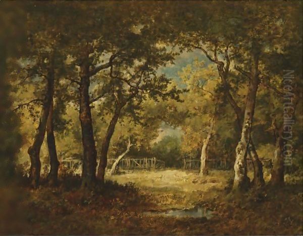 La Porte Aux Vaches (Or Le Parc Aux Boeufs) Oil Painting by Narcisse-Virgile D Az De La Pena