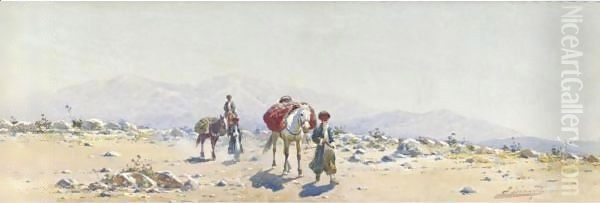 Caravan Of Three Oil Painting by Richard Karlovich Zommer