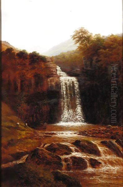 Thornton Force, Ingleton Oil Painting by William Mellor