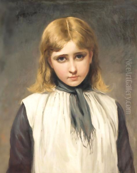 Portrait Of A Girl 2 Oil Painting by Charles Sillem Lidderdale