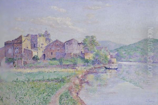 Remoulins, Pont Du Gard Oil Painting by Louis Gaidan