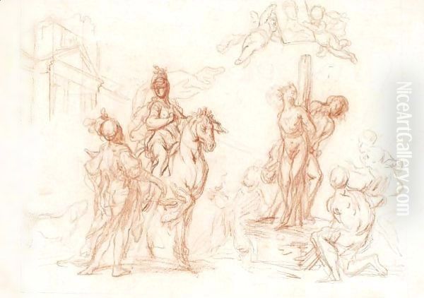 Clorinda Interceding To Save Olindo And Sofronia From The Stake Oil Painting by Cesare Dandini