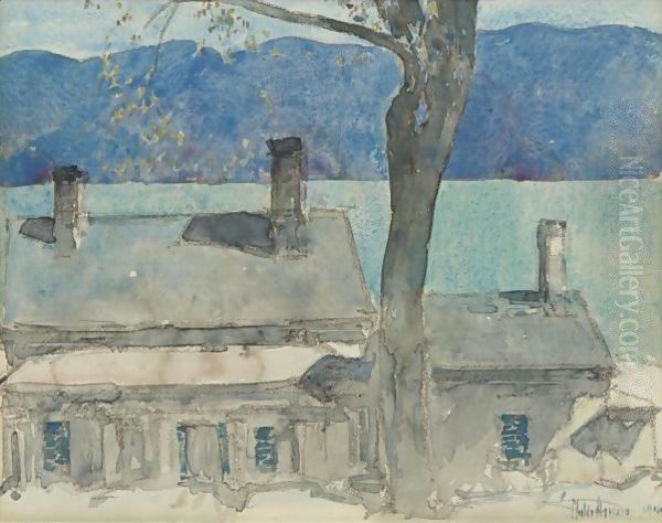 Old House, Newburgh, New York Oil Painting by Childe Hassam