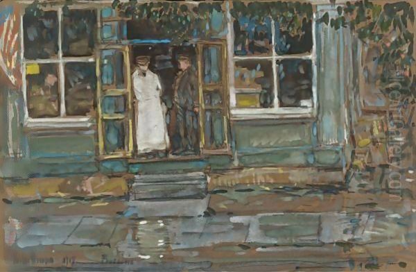 Grocery Store, Phoenecia Oil Painting by Childe Hassam