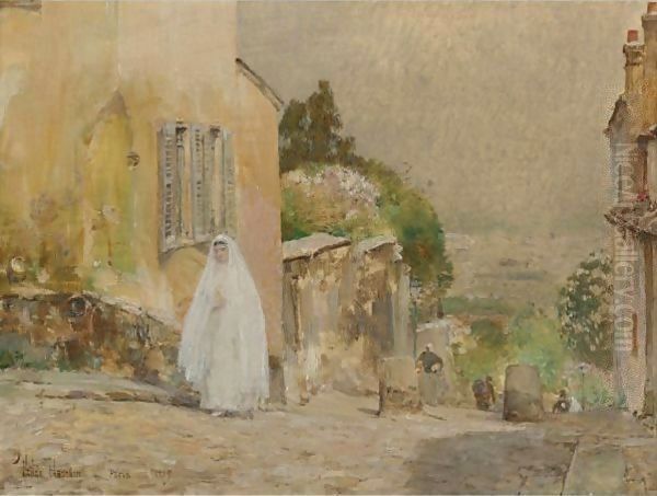 Spring Morning, Rue Mt. Cenis Montmartre Oil Painting by Childe Hassam