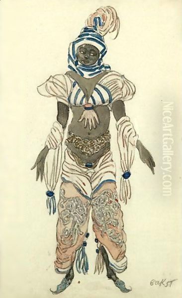 Costume Design For A Negress In A Production Of Aladdin Oil Painting by Leon Samoilovitch Bakst
