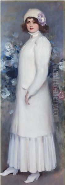 La Inglesa (The English Lady) Oil Painting by Ramon Casas