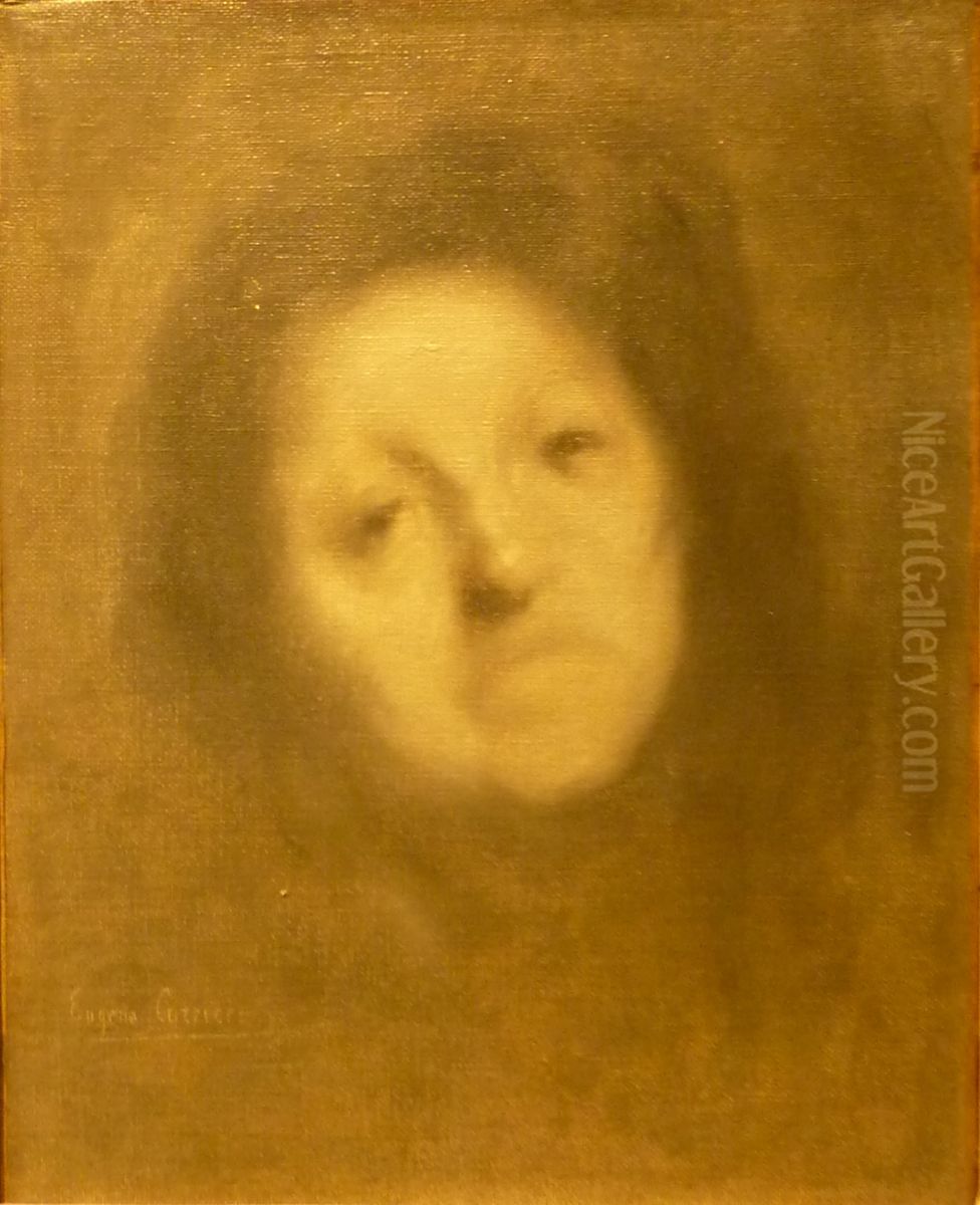 Portrait De Femme Oil Painting by Eugene Carriere