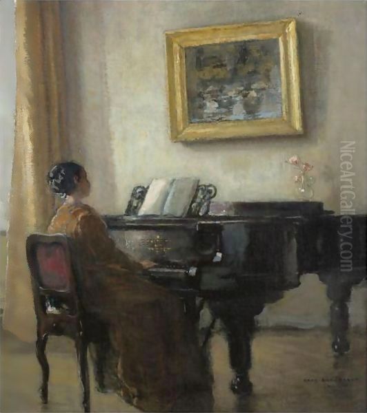 The Little Pianist Oil Painting by Hans Borchardt