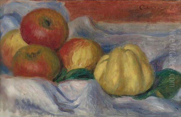 Nature Morte Aux Pommes Et Coings Oil Painting by Pierre Auguste Renoir