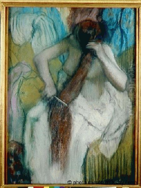 Femme Se Coiffant Oil Painting by Edgar Degas