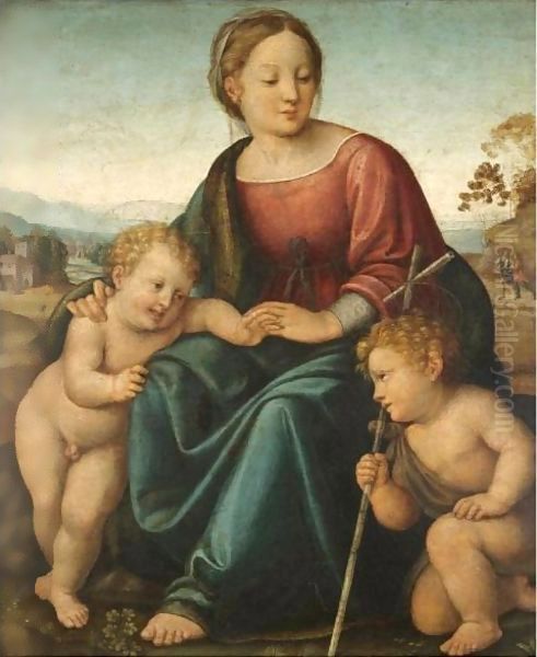 The Madonna And Child With The Infant Saint John The Baptist Oil Painting by Raphael