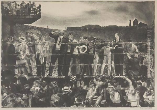 Introducing George Carpentier Oil Painting by George Wesley Bellows