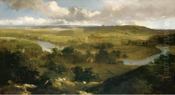 Streatley And Goring On Thames Oil Painting by Edmund John Niemann