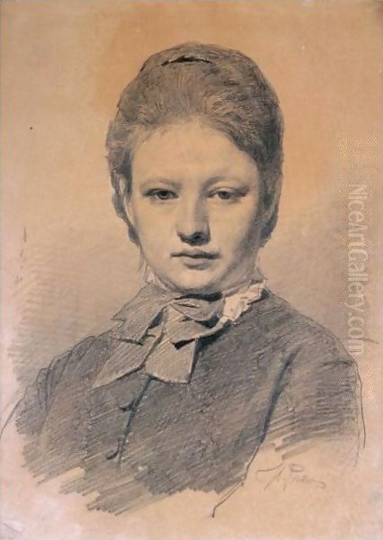 Portrait Of The Artist's Sister-In-Law Oil Painting by Repin Iliya
