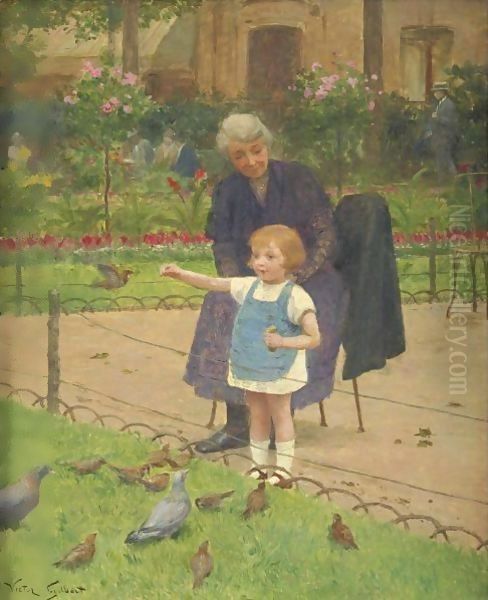 Time For Lunch Oil Painting by Victor-Gabriel Gilbert