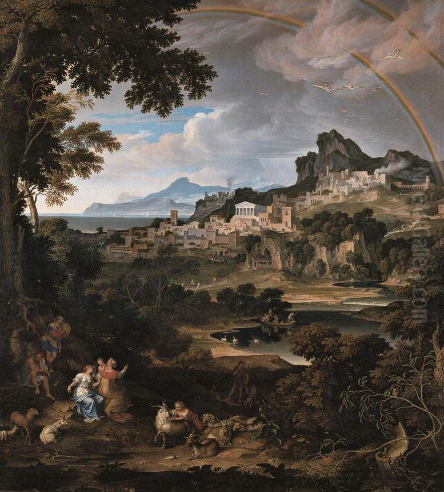 Heroic Landscape With Rainbow Oil Painting by Joseph Anton Koch