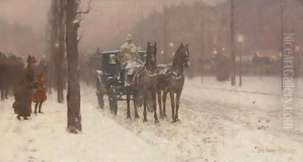 Paris, Winter Day Oil Painting by Childe Hassam