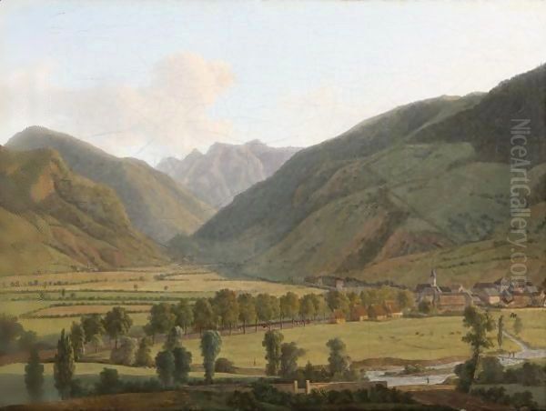 View Of Bagneres-De-Luchon 2 Oil Painting by Alexandre-Louis-Robert-Millin Duperreux