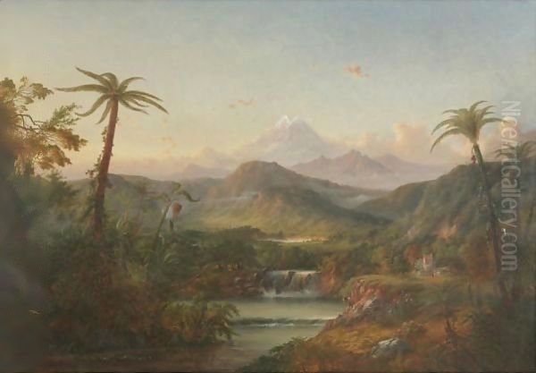 Chimborazo, Queen Of The Andes Oil Painting by Alexander Francois Loemans