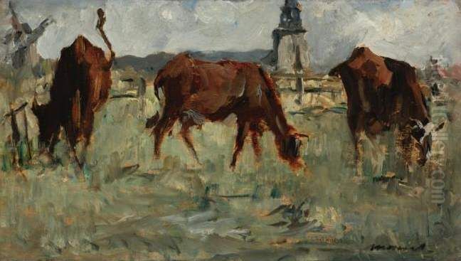 Vaches Au Paturage Oil Painting by Edouard Manet
