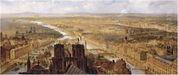 View Of Paris Oil Painting by Edmund John Niemann