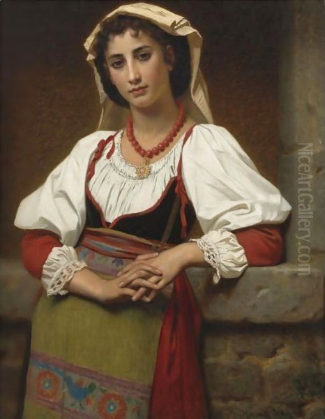 The Neapolitan Girl Oil Painting by Hugues Merle