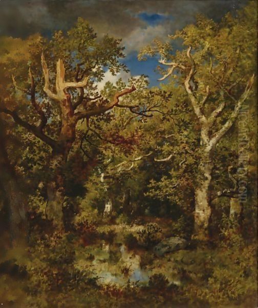 Mare En Foret, Chene Demi-Mort Oil Painting by Narcisse-Virgile D Az De La Pena