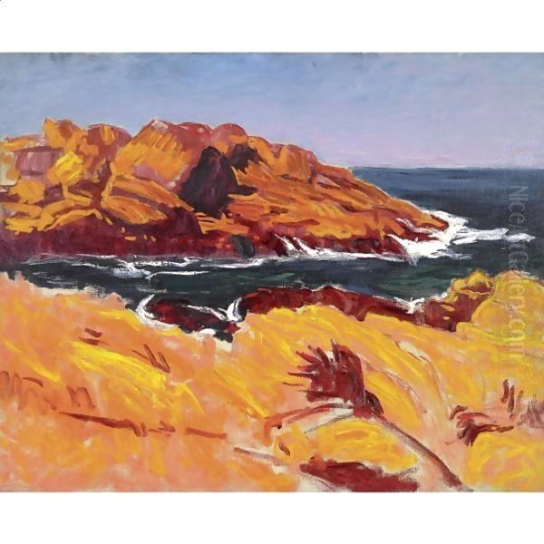 Rocks And Foam, St Guenole Oil Painting by Roderic O'Conor