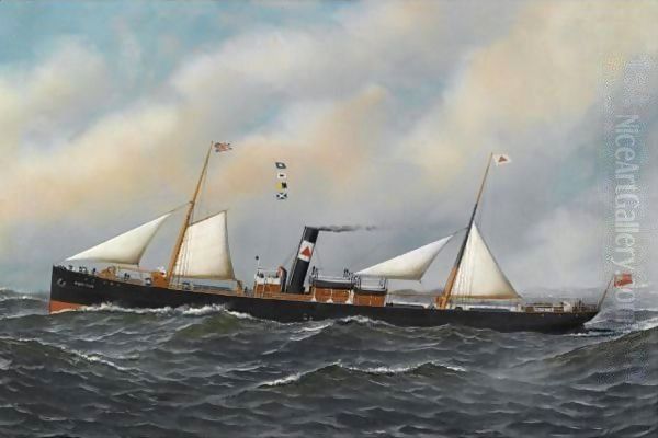 The Screw Steamer Honiton Oil Painting by Antonio Nicolo Gasparo Jacobsen
