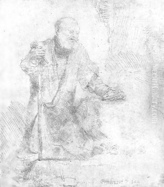 St. Peter In Penitence Oil Painting by Harmenszoon van Rijn Rembrandt