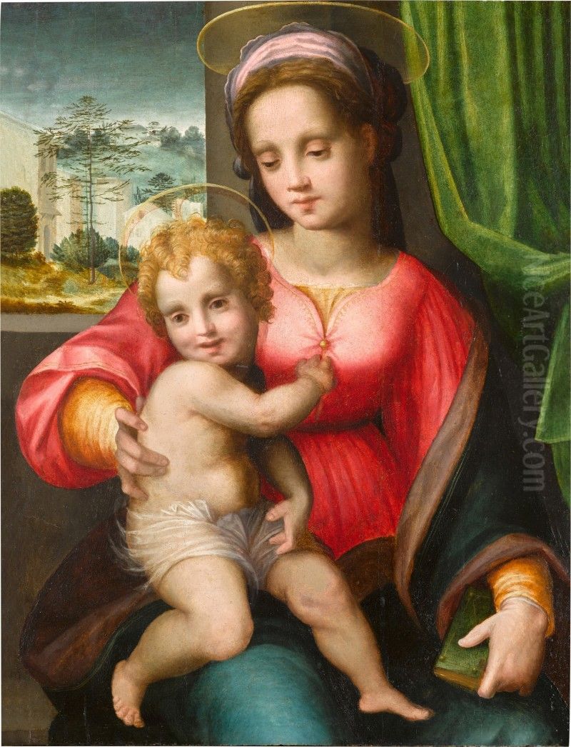 Madonna And Child Oil Painting by Domenico Puligo