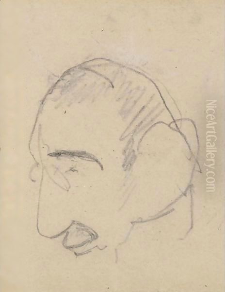 Portrait De Lautrec Par Lui-Meme Oil Painting by Henri De Toulouse-Lautrec