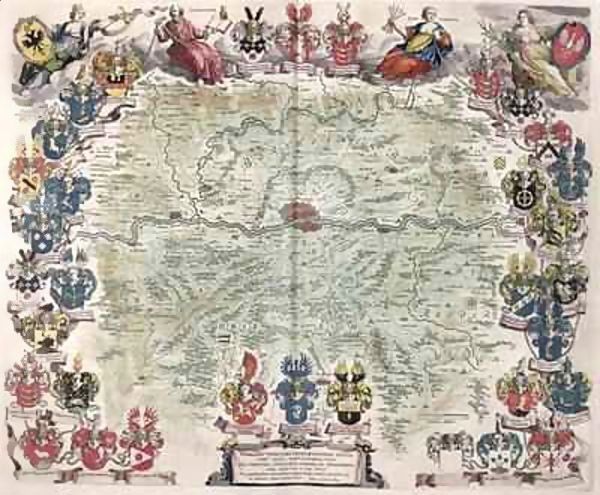 Map of Frankfurt and the surrounding area Oil Painting by Joan Blaeu
