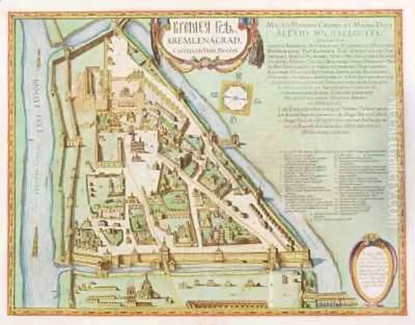 Map showing the Kremlin, Moscow Oil Painting by Joan Blaeu