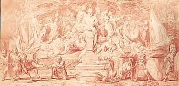 'La Passion De La Guerre' Oil Painting by Claude Gillot