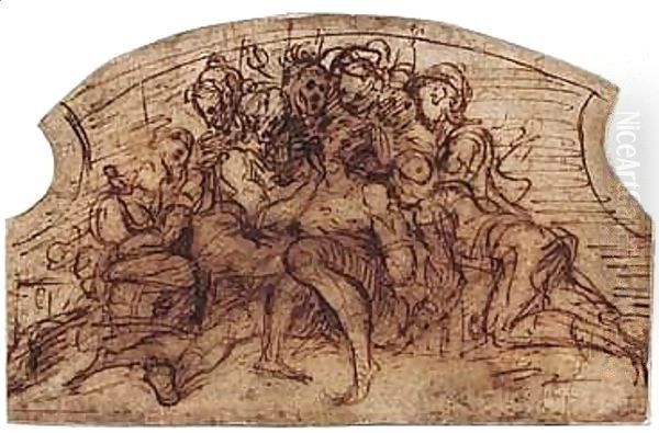 The Lamentation Over The Body Of Christ Oil Painting by Daniele Crespi