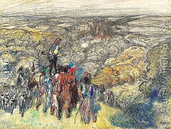 Stage design for the ballet sleeping beauty Oil Painting by Leon Samoilovitch Bakst