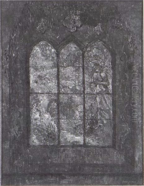 Le Vitrail Oil Painting by Odilon Redon