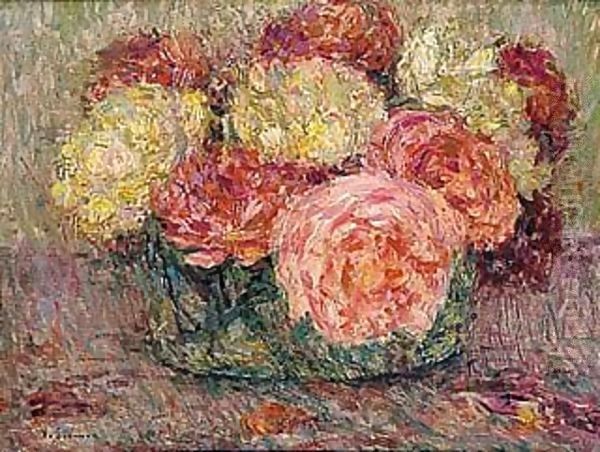 Roses Oil Painting by Henri Eugene Augustin Le Sidaner