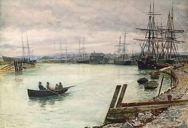 The Gloaming, Tynemouth Oil Painting by Charles Napier Hemy