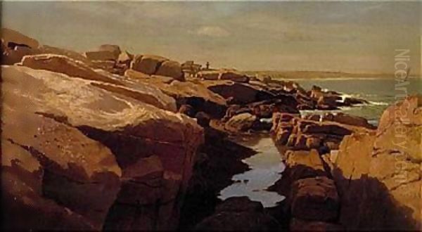 New England rocks Oil Painting by William Stanley Haseltine